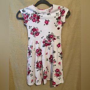 The Children’s Place White Floral Girls Dress, Size M 7/8